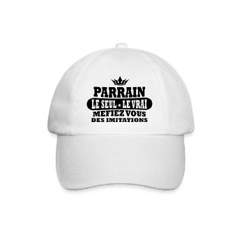 parrain le vrai / cadeau humour parrain - Casquette classique - blanc/blanc - Devant