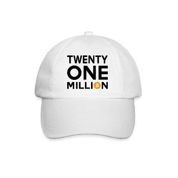 Bitcoin Twenty One Million - Baseballkappe - Weiß/Weiß - Vorne