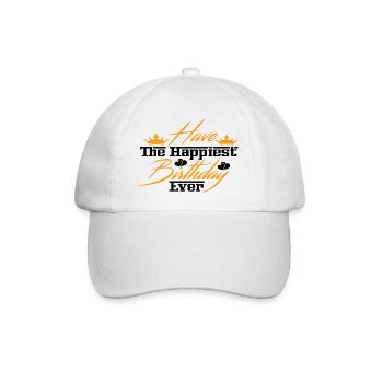 Avoir l’anniversaire le plus heureux de tous les temps - Casquette classique - blanc/blanc - Devant