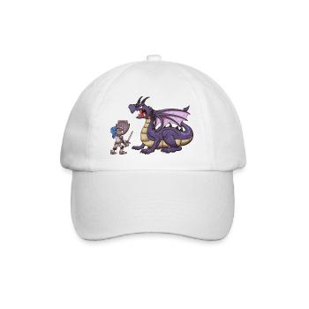 Ritter VS Drache - Baseballkappe - Weiß/Weiß - Vorne