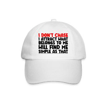 Je ne cours pas après, j’attire ce qui m’appartient - Casquette classique - blanc/blanc - Devant