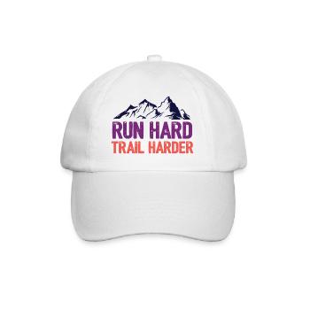 Run Hard. Trail Harder. - Baseball Cap - white/white - Front