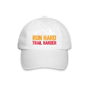 Run Hard. Trail Harder. - Baseball Cap - white/white - Front