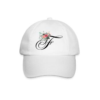 Buchstabe f Blumen - Baseballkappe - Weiß/Weiß - Vorne