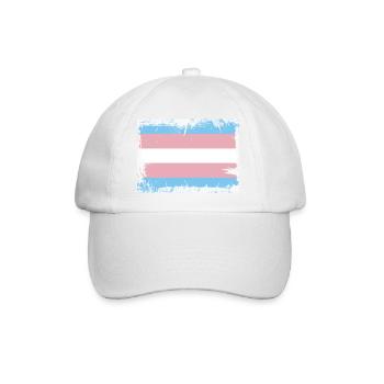 Drapeau de la fierté trans - Casquette classique - blanc/blanc - Devant