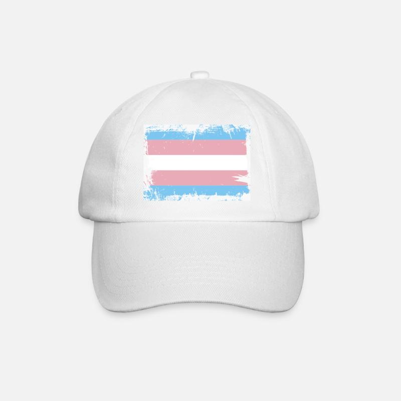 Drapeau de la fierté trans - Casquette classique - blanc/blanc