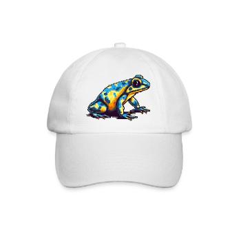 Bunter Pixel 8 Bit Pfeilgiftfrosch - Baseballkappe - Weiß/Weiß - Vorne