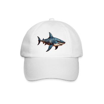 Adinkra Shark 4 - Baseball Cap - white/white - Front