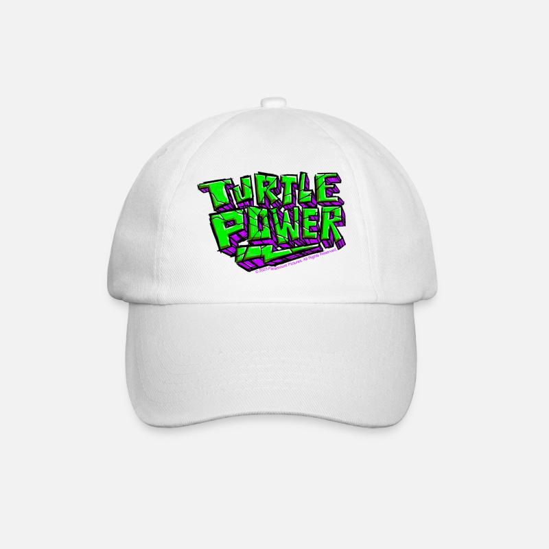 TMNT Mutant Mayhem Turtle Power Mit Blitz - Baseballkappe - Weiß/Weiß