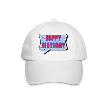 JAHRESTAG. ALLES GUTE ZUM GEBURTSTAG. ALLES GUTE ZUM GEBURTSTAG. - Baseballkappe - Weiß/Weiß - Vorne