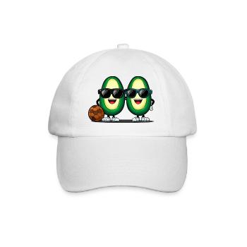 Team Avocado United :Fröhliche Frucht im Rhythmus - Baseballkappe - Weiß/Weiß - Vorne