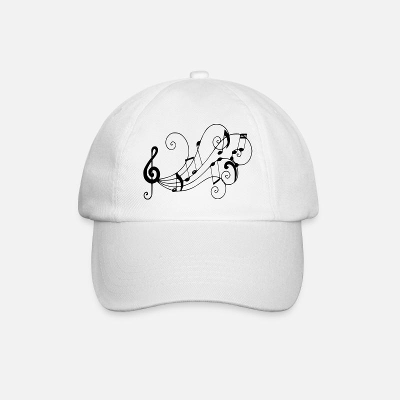 Notes de musique - Casquette classique - blanc/blanc
