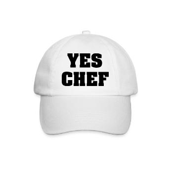 Yes chef - Baseball Cap - white/white - Front