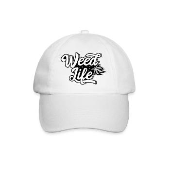 Cannabis Marijuana Weed Smoking - Baseball Cap - white/white - Front