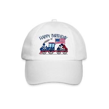Happy Birthday USA Flag Football Railroad - Baseball Cap - white/white - Front