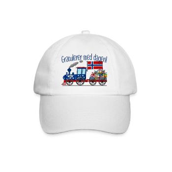Gratulerer med dagen Norwegen Geschenke Eisenbahn - Baseballkappe - Weiß/Weiß - Vorne