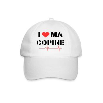 Déclaration d'amour à ma copine - Casquette classique - blanc/blanc - Devant