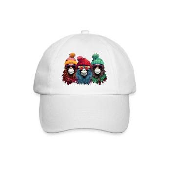 Singes de Noël moches - Casquette classique - blanc/blanc - Devant