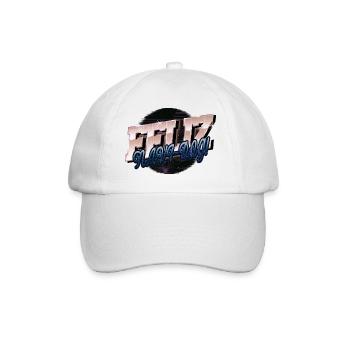 Bodybuilder Dog Baby Dino Bike Moon - Baseball Cap - white/white - Front