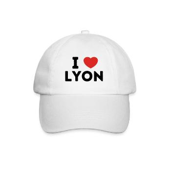 I Love with Heart Lyon - Baseball Cap - white/white - Front