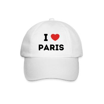I Love with Heart Paris - Baseball Cap - white/white - Front