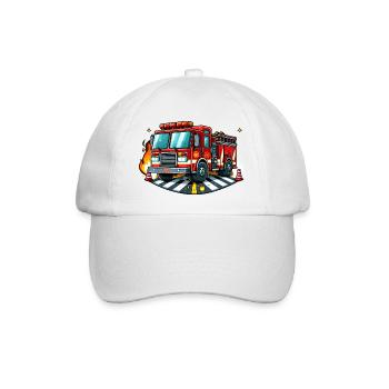 Fire truck: Red vehicle in action - Baseball Cap - white/white - Front