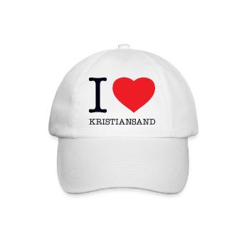 I LOVE KRISTIANSAND - Baseballkappe - Weiß/Weiß - Vorne