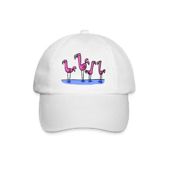 vier Flamingos - Baseballkappe - Weiß/Weiß - Vorne