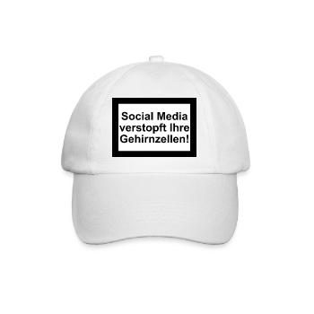 Social Media verstopft Gehirnzellen - Baseballkappe - Weiß/Weiß - Vorne
