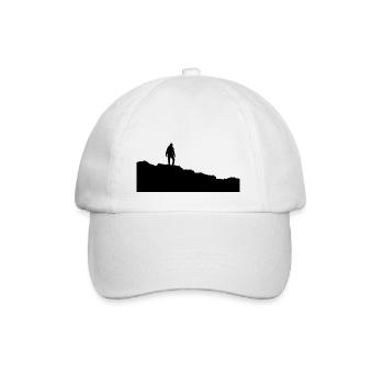 silhouette d’un erre au sommet de la montagne - Casquette classique - blanc/blanc - Devant