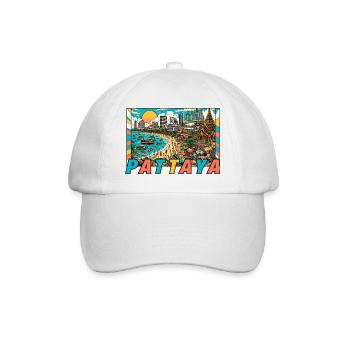 Pattaya Thailand Party Design - Baseballkappe - Weiß/Weiß - Vorne