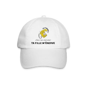 allo mamie viens me chercher ta fille m’énerve - Casquette classique - blanc/blanc - Devant