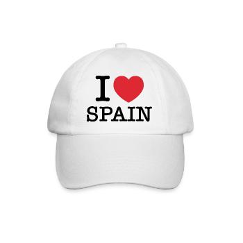 Ich liebe Spanien | Spanien | I Herz Spanien - Baseballkappe - Weiß/Weiß - Vorne