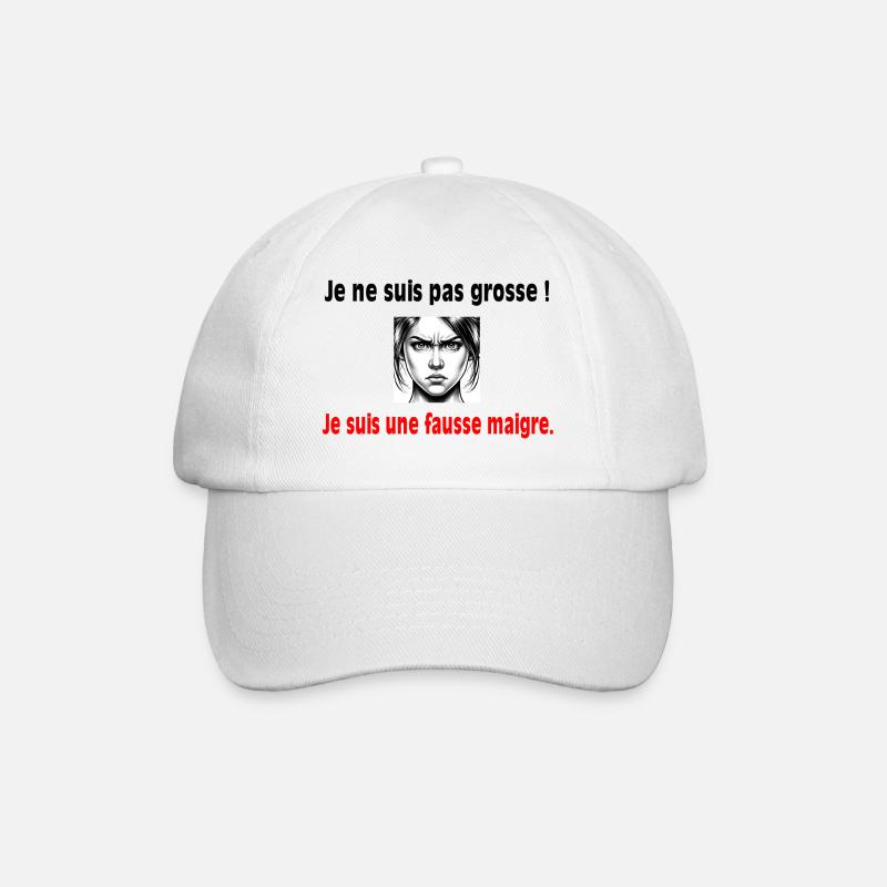Ich bin nicht fett! - Baseballkappe - Weiß/Weiß