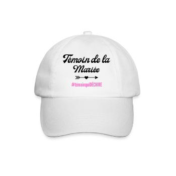 Bride's Witness - matching tshirt - Baseball Cap - white/white - Front