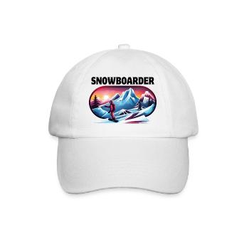 skiing, snowboarding, ski resort, snowboarder - Baseball Cap - white/white - Front