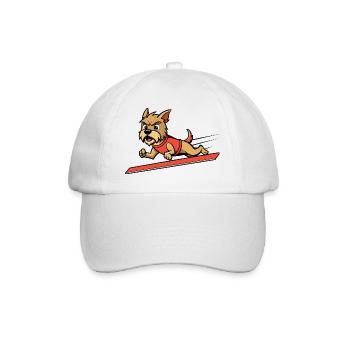 Zielstrebiger Border Terrier im Terrier-Rennen - Baseballkappe - Weiß/Weiß - Vorne