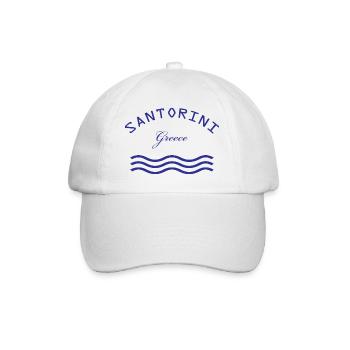 Santorini Griechenland Wellen - Baseballkappe - Weiß/Weiß - Vorne