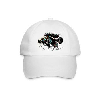 Aquarium Wels, Antennenwels, minimalistisch - Baseballkappe - Weiß/Weiß - Vorne