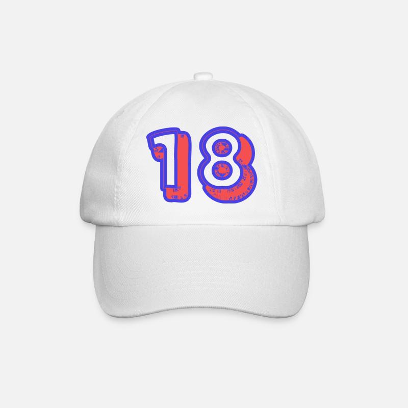 18. 18 ANS. 18e ANNIVERSAIRE. ANNIVERSAIRE 18 ANS. - Casquette classique - blanc/blanc