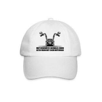 Funny Motorcycle Saying - Baseball Cap - white/white - Front