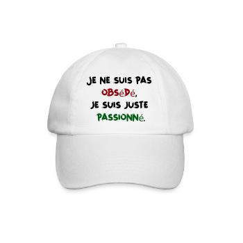 Je ne suis pas obsédé juste passionné Humour Homme - Casquette classique - blanc/blanc - Devant