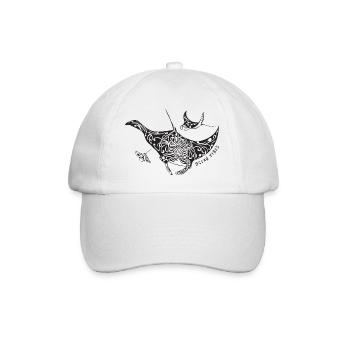 Ray - Desire for the sea, gift, vacation, diving - Baseball Cap - white/white - Front