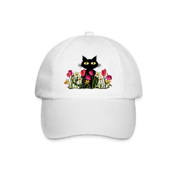 Cat - Baseball Cap - white/white - Front