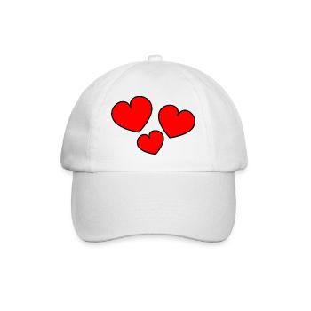 HERZ. PAPA. MAMA. Junggesellinnenabschied. BEBE. KIND. HERZ. FEST - Baseballkappe - Weiß/Weiß - Vorne