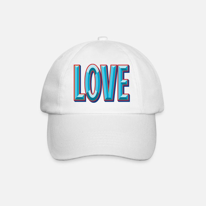 LOVE 3D-Ausschnitt - Baseballkappe - Weiß/Weiß
