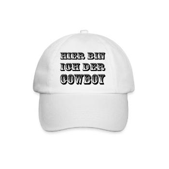Cowboy Hier - Baseballkappe - Weiß/Weiß - Vorne