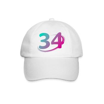 Numéro 34 multicolore - Casquette classique - blanc/blanc - Devant