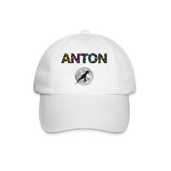ANTON - Beau prénom de garçon avec dinosaure - Casquette classique - blanc/blanc - Devant