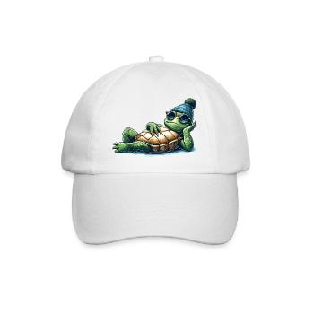 Chill Toad Turtle Cool Chill Gift - Baseball Cap - white/white - Front